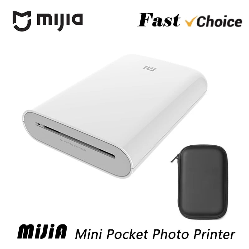 Compact AR Photo Printer - 300 DPI Mini Pocket Printer with Rechargeable 500mAh Battery & Mihome App Compatible