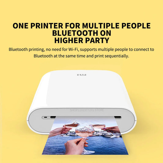 Compact AR Photo Printer - 300 DPI Mini Pocket Printer with Rechargeable 500mAh Battery & Mihome App Compatible