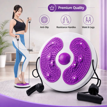 Waist Twisting Turntable with Resistance Handles | Slim Waist & Leg Toning Board